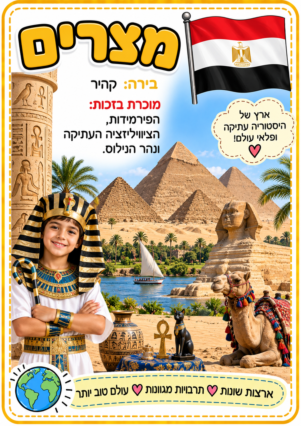 חוקרים מדינות סביב העולם | ערכת חקר לקידום מיומנויות עברית