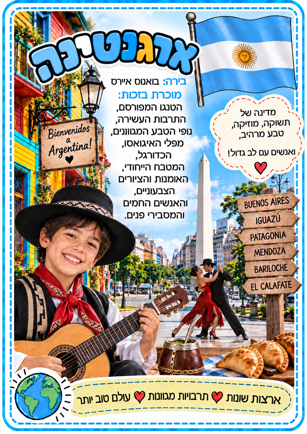 חוקרים מדינות סביב העולם | ערכת חקר לקידום מיומנויות עברית
