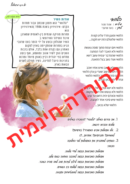 הלוואי בועז שרעבי - הוראה בהתאמה אישית