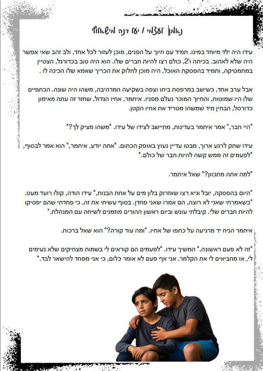 "נאמן לעצמי" סיפור דילמה - הוראה בהתאמה אישית