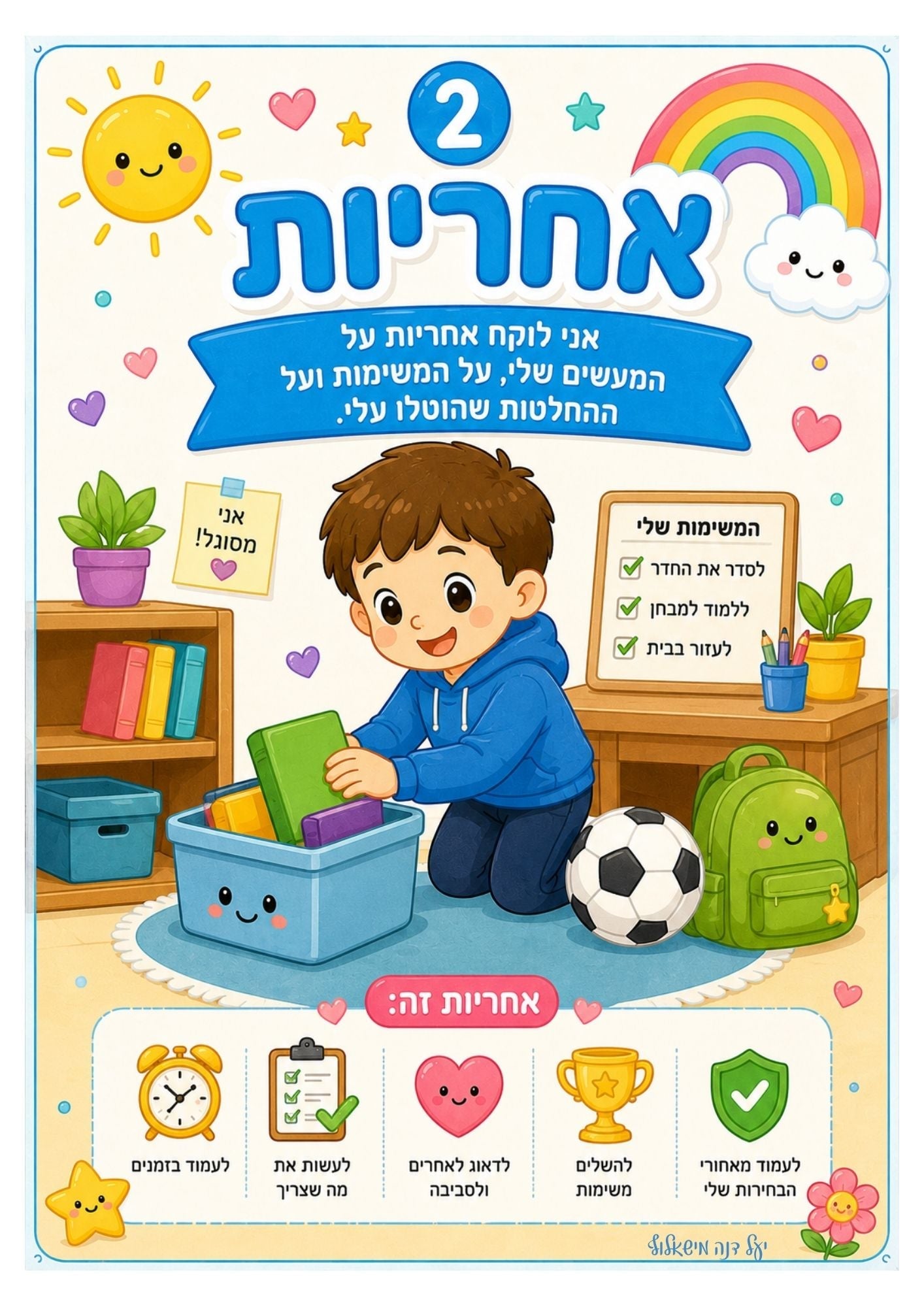 "הערכים שלנו" קיר כיתה - הוראה בהתאמה אישית