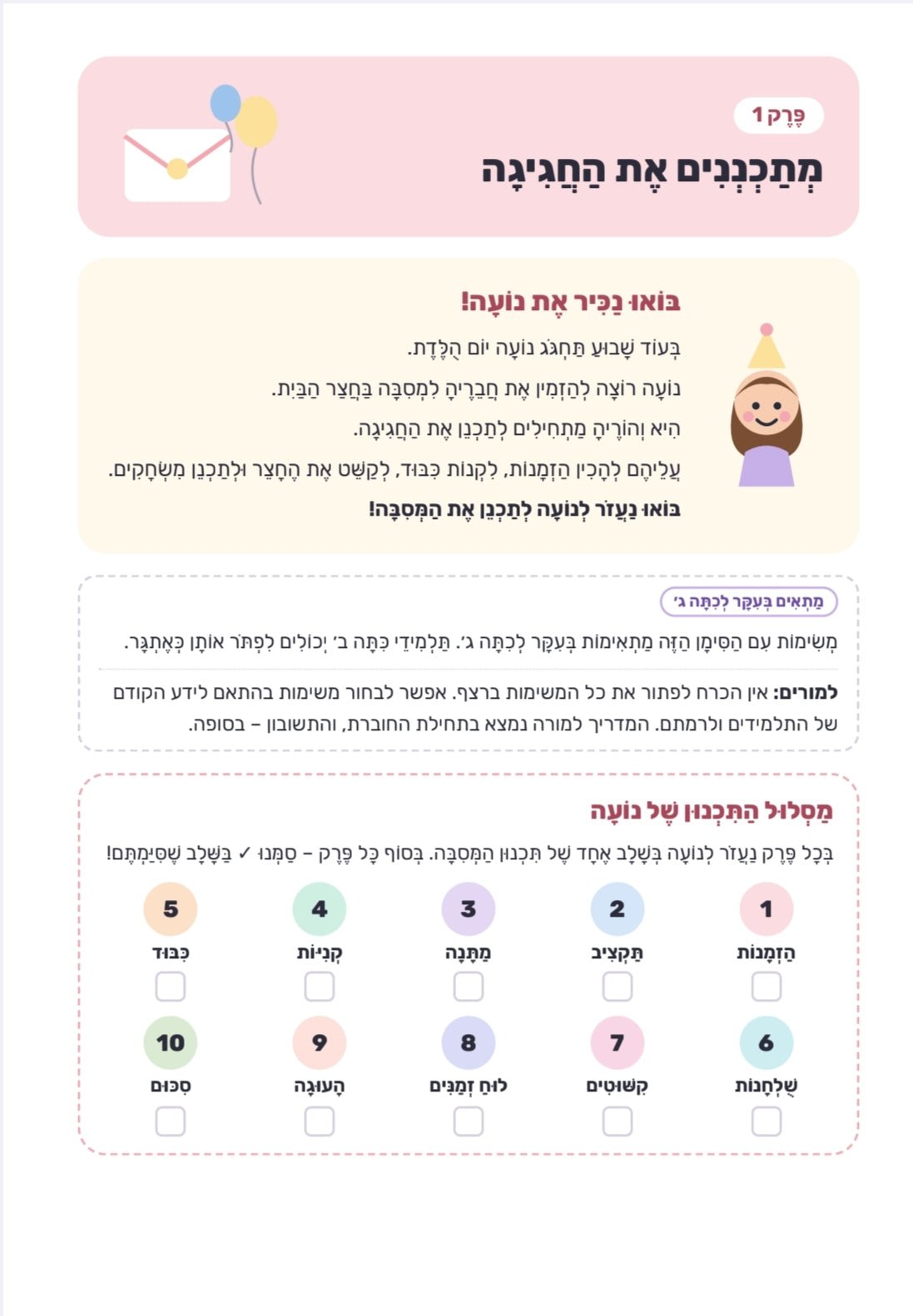 מתמטיקה של החיים – חוגגים יום הולדת | חוברת מתמטיקה לכיתות ב׳–ג׳ - הוראה בהתאמה אישית