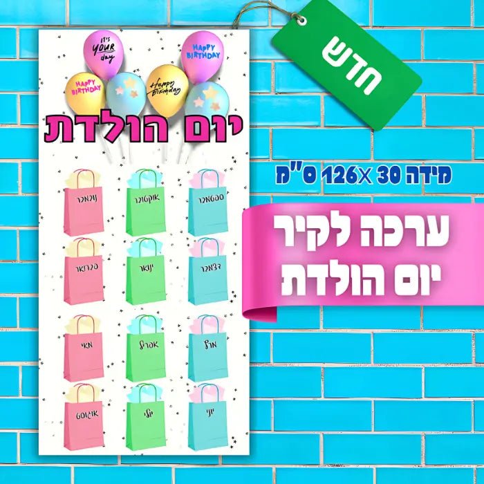 ערכת קיר יום הולדת - הוראה בהתאמה אישית